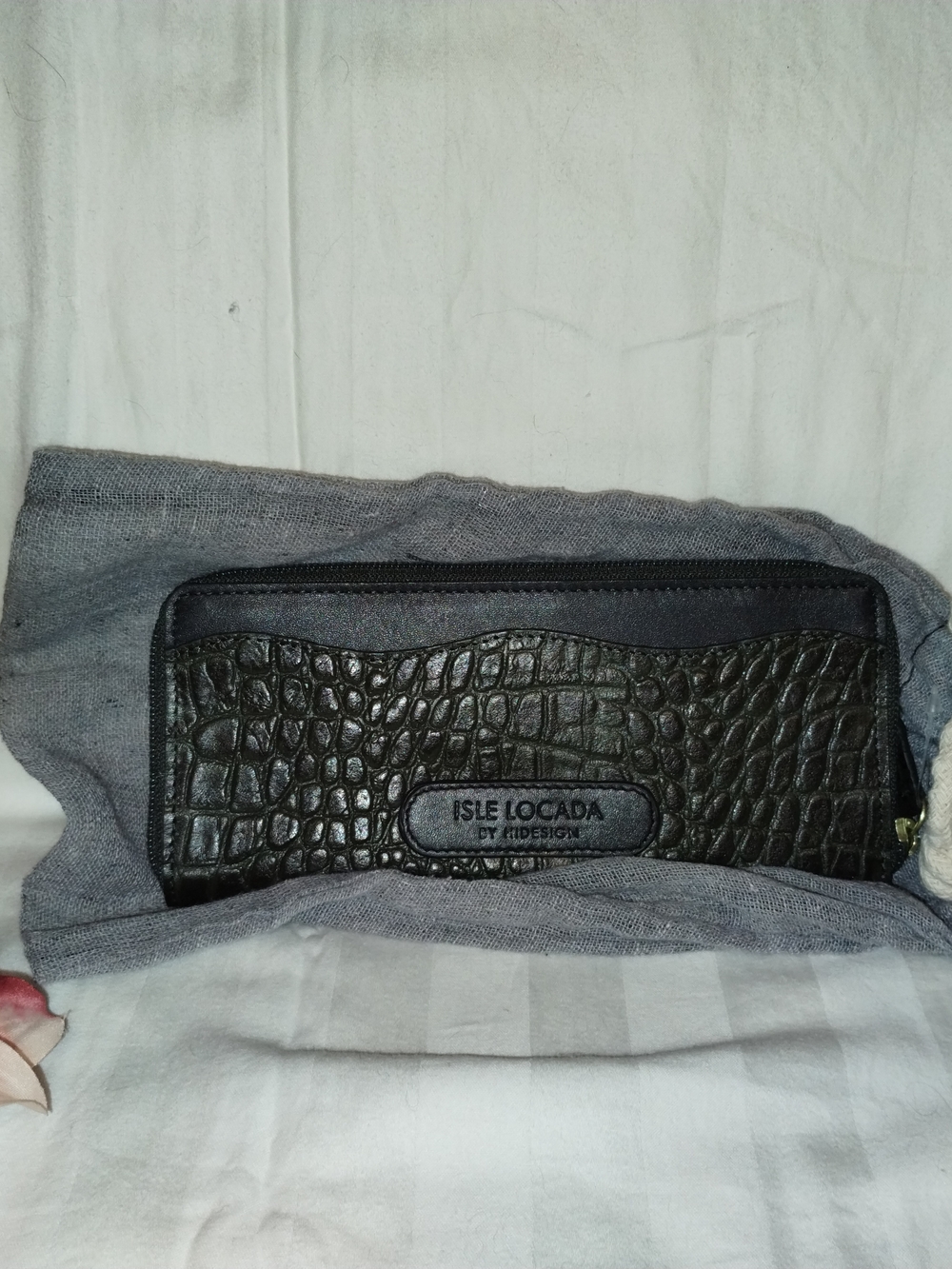 Dark Green Croc-Embossed Leather Women’s Wallet